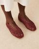 ASOS DESIGN ASOS DESIGN Linus clean ballet flats in burgundy weave-Red - 1