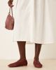 ASOS DESIGN ASOS DESIGN Linus clean ballet flats in burgundy weave-Red - 4