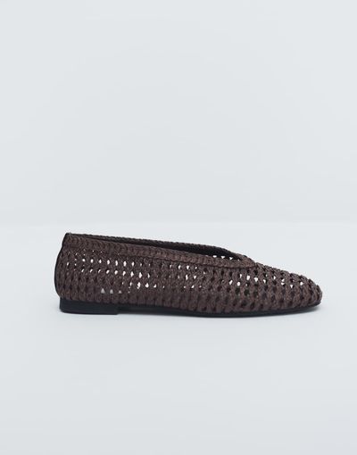 ASOS DESIGN ASOS DESIGN Lioness weave ballet flats in chocolate-Brown