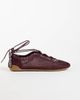 ASOS DESIGN ASOS DESIGN Liquorice lace up ballet flats in burgundy mesh-Red - 1