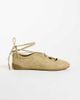 ASOS DESIGN ASOS DESIGN Liquorice lace up ballet flats in sand suedette-Neutral - 1