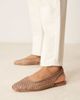 ASOS DESIGN ASOS DESIGN Lisse round-toe slingback ballet flats in taupe weave-Brown - 2