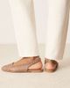 ASOS DESIGN ASOS DESIGN Lisse round-toe slingback ballet flats in taupe weave-Brown - 4