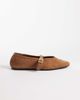 ASOS DESIGN ASOS DESIGN Lively premium suede mary jane ballet flats in toffee-Brown - 1