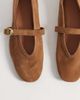 ASOS DESIGN ASOS DESIGN Lively premium suede mary jane ballet flats in toffee-Brown - 2