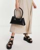 ASOS DESIGN ASOS DESIGN lizard effect shoulder bag with elongated straps in black - 4