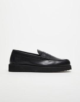ASOS DESIGN ASOS DESIGN loafers in black leather with wedge sole