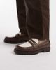 ASOS DESIGN ASOS DESIGN loafers in brown and cream with cleated sole - 1