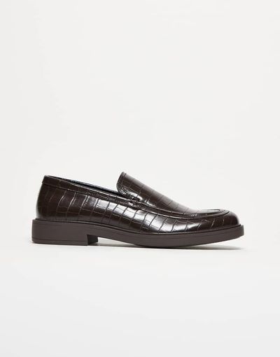 ASOS DESIGN ASOS DESIGN loafers in brown faux-croc print