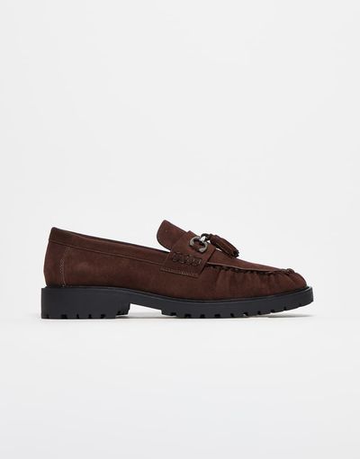 ASOS DESIGN ASOS DESIGN loafers in brown with cleated sole