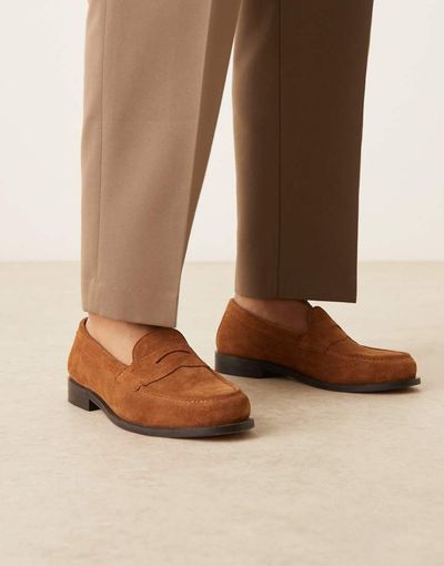 ASOS DESIGN ASOS DESIGN loafers in tan suede-Brown