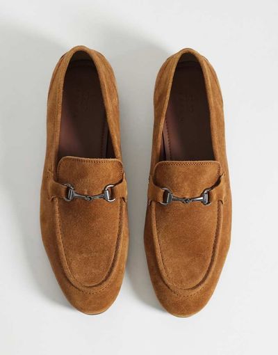 ASOS DESIGN ASOS DESIGN loafers with snaffle in tan suede-Brown