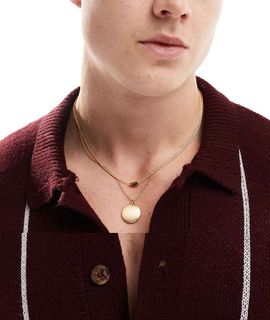 ASOS DESIGN ASOS DESIGN locket pendant 2 pack necklace in gold