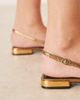 ASOS DESIGN ASOS DESIGN Logan slingback ballet flats in bronze satin-Gold - 3
