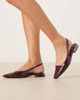 ASOS DESIGN ASOS DESIGN Logan slingback ballet flats in burgundy-Red - 1
