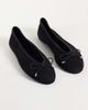 ASOS DESIGN ASOS DESIGN Lola soft bow detail ballet flats in black suedette - 2
