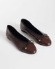 ASOS DESIGN ASOS DESIGN Lola soft bow detail ballet flats in chocolate and black-Brown - 2