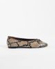 ASOS DESIGN ASOS DESIGN Lola soft bow detail ballet flats in snake and chocolate-Multi - 1