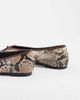 ASOS DESIGN ASOS DESIGN Lola soft bow detail ballet flats in snake and chocolate-Multi - 3