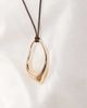 ASOS DESIGN ASOS DESIGN long corded necklace with abstract pendant in gold - 2