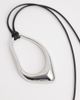 ASOS DESIGN ASOS DESIGN long corded necklace with abstract pendant in silver tone - 3