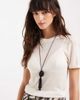 ASOS DESIGN ASOS DESIGN long corded necklace with tassel pendant in black - 1