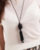 ASOS DESIGN ASOS DESIGN long corded necklace with tassel pendant in black - 4
