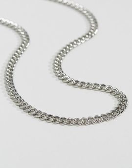 ASOS DESIGN ASOS DESIGN long curb chain necklace in silver tone