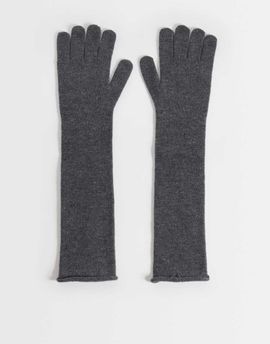 ASOS DESIGN ASOS DESIGN long knitted gloves in gray