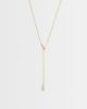 ASOS DESIGN ASOS DESIGN long lariat necklace with teardrop pendant in gold tone - 1