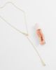 ASOS DESIGN ASOS DESIGN long lariat necklace with teardrop pendant in gold tone - 4
