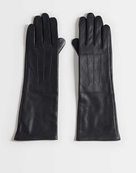 ASOS DESIGN ASOS DESIGN long leather gloves in black