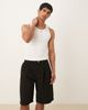 ASOS DESIGN ASOS DESIGN long length shorts in black with double pleats - 2