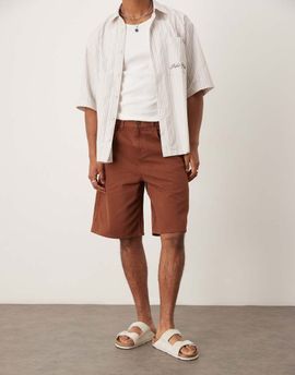 ASOS DESIGN ASOS DESIGN long length suede look jorts in brown