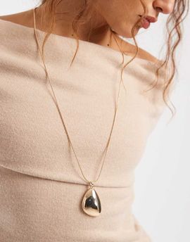 ASOS DESIGN ASOS DESIGN long necklace with clean pendant in gold tone