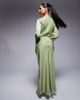 ASOS DESIGN ASOS DESIGN long sleeve bias cut satin maxi dress with d-ring buckle in soft green - 4