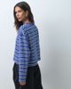 ASOS DESIGN ASOS DESIGN long sleeve boxy cropped t-shirt in blue & cream stripe-MULTI - 4