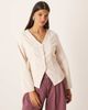 ASOS DESIGN ASOS DESIGN long sleeve corduroy top with cinched waist-Neutral - 1