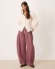 ASOS DESIGN ASOS DESIGN long sleeve corduroy top with cinched waist-Neutral - 2
