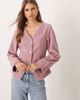 ASOS DESIGN ASOS DESIGN long sleeve corduroy top with cinched waist-pink - 1