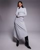 ASOS DESIGN ASOS DESIGN long sleeve double layer handkerchief hem midi dress in heather gray - 1