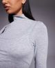 ASOS DESIGN ASOS DESIGN long sleeve double layer handkerchief hem midi dress in heather gray - 4