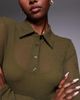 ASOS DESIGN ASOS DESIGN long sleeve double layer maxi dress in dark olive-Green - 3