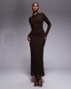 ASOS DESIGN ASOS DESIGN long sleeve double layer midaxi dress in mole brown - 1