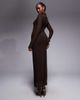 ASOS DESIGN ASOS DESIGN long sleeve double layer midaxi dress in mole brown - 2