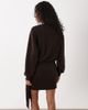 ASOS DESIGN ASOS DESIGN long sleeve draped waist midi dress in brown - 3