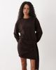 ASOS DESIGN ASOS DESIGN long sleeve draped waist midi dress in brown - 4