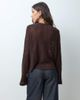 ASOS DESIGN ASOS DESIGN long sleeve knitted sweater in brown-WHITE - 3