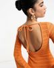 ASOS DESIGN ASOS DESIGN long sleeve mini crochet dress with flare cuff in orange - 2