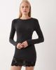 ASOS DESIGN ASOS DESIGN long sleeve mini dress with lace trim in black-Brown - 1